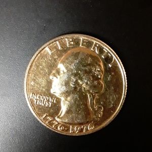 24k gold plated bicentennial quarter